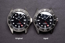 Load image into Gallery viewer, Plated 925 Silver GMT Dive Watch | Vintage Diver with Patina | Aging experience | Seiko NH34 - diver