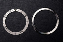 Load image into Gallery viewer, 41.5mm Bezel Bundle - Diver GMT Bezel Insert (Silver - Type B) & 24-click Bi-directional Bezel