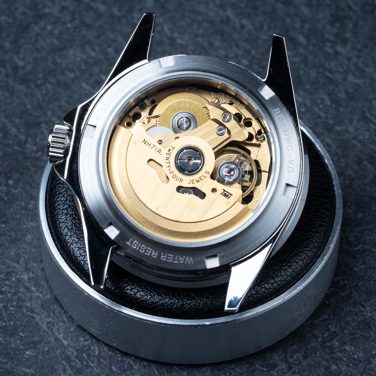 40mm Gun Silver Wave Skeleton Dive Watch Kit with Black Blue Fabric DIYWATCH Club