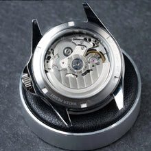 Load image into Gallery viewer, HOT PICK - 40mm Blue Wave Skeleton Dive Watch Kit with Nylon strap (Seiko Silver NH70A) with tools and video instructions - case back