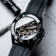 Load image into Gallery viewer, DIY Watchmaking Kit | 42mm PVD Black NH70 Dive Watch With Crystal Dial | DWC-D02S