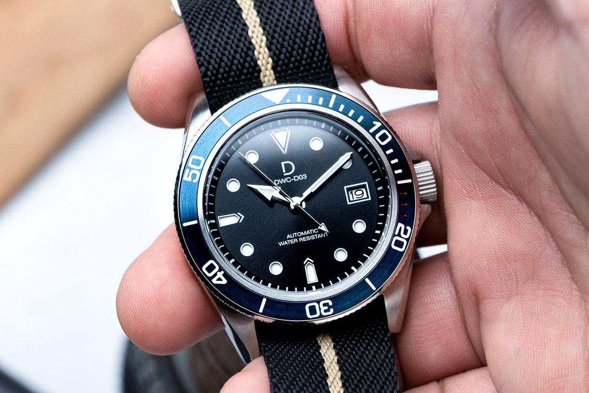 Blue Bronze Dive Watch kit with Nato Strap  D03 Deep Blue Sandwich Di –  DIYWATCH Club