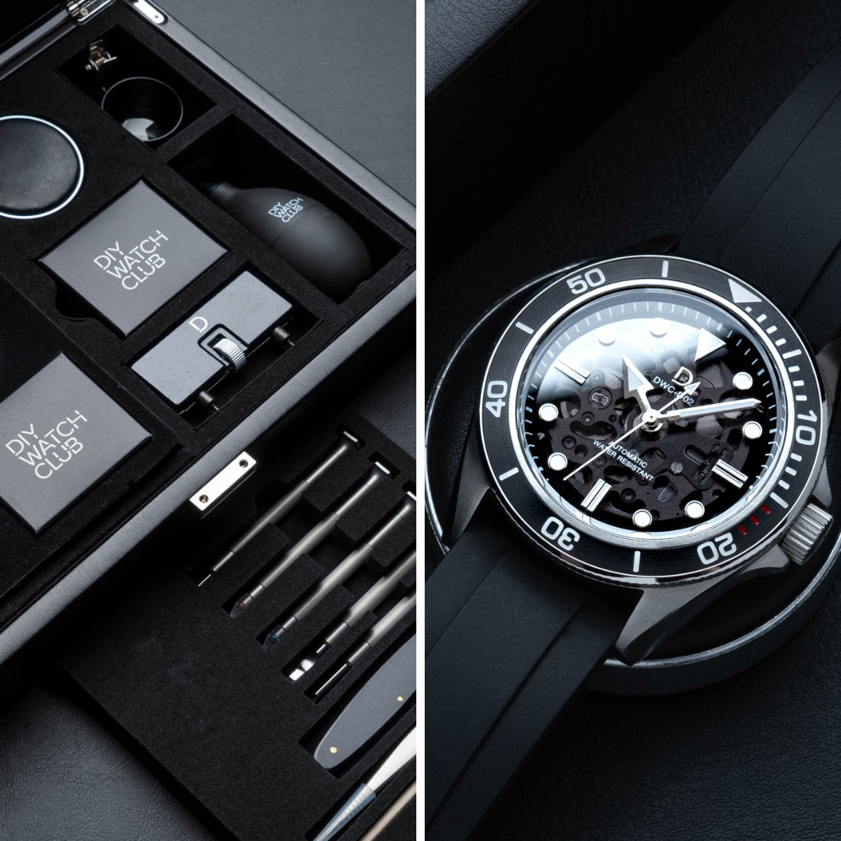 [編輯精選]鏤空潛水腕錶套裝 配藍寶石錶盤 