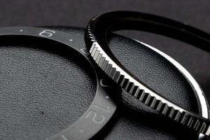 Bezel Bundle - Diver GMT Bezel Insert (Black - Type B) & Silver Bezel - seiko mod