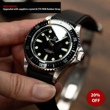 Load image into Gallery viewer, 40mm Vintage Diver Watchmaking Kit – Sapphire Crystal &amp; CTS FKM Rubber Strap (TMI NH35/NH70)