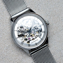 Load image into Gallery viewer, DIY Watchmaking Kit | 35mm Mosel series - Silver Dial Skeleton dress watch w/ Miyota 8N24 