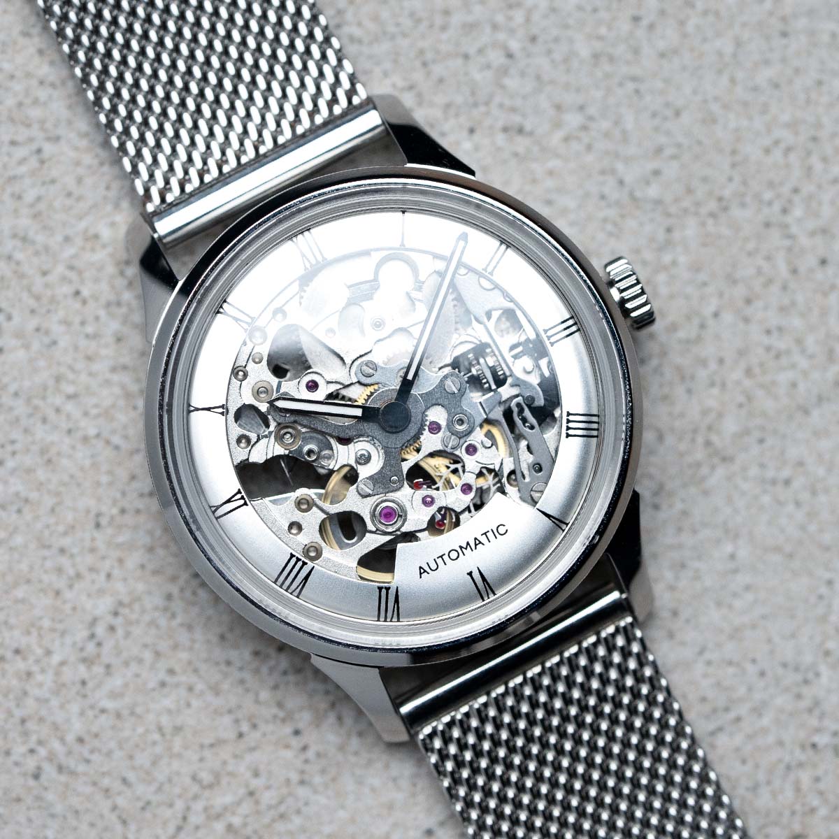 DIY Watchmaking Kit | 35mm Mosel series - Silver Dial Skeleton dress watch w/ Miyota 8N24 