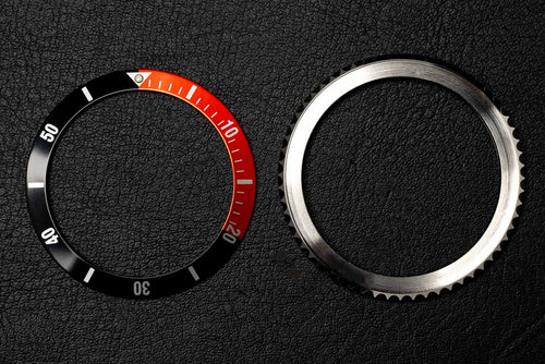 40mm black/red diver bezel bundle - 37.6mm Black/Red DWC Aluminum Diver Bezel Insert and 40mm classic bezel