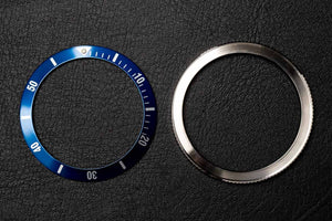 40mm blue diver bezel bundle - 37.6mm Blue DWC Aluminum Diver Bezel Insert and 39mm coin edge bezel