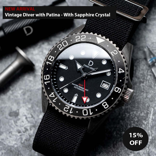 Plated 925 Silver GMT Dive Watch | Vintage Diver with Patina | Aging experience | Seiko NH34 - DIY WATCH CLUB 