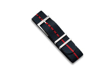 画像をギャラリービューアに読み込む, EONIQ Classic Nylon Strap - Navy x Black with Red centerline