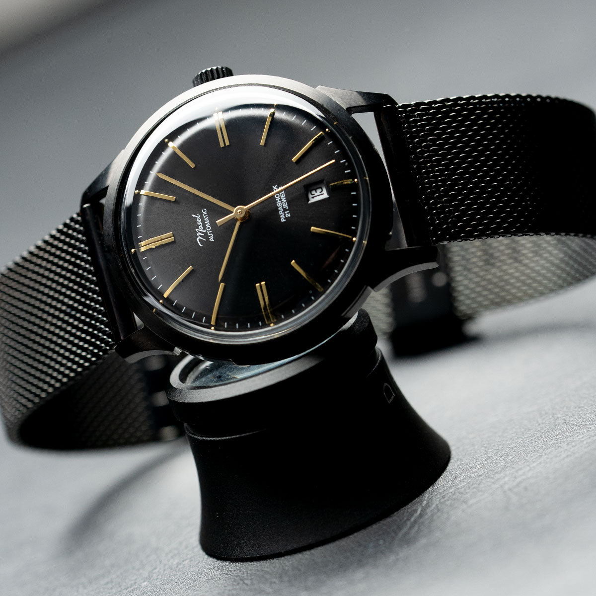 DIY Watchmaking Kit | 38.5mm Mosel with Date - Black Vintage