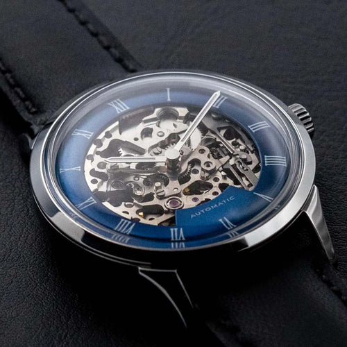 DIY Watchmaking Kit | Mosel series - Blue Dial Skeleton vintage dress watch w/ Miyota 8N24 