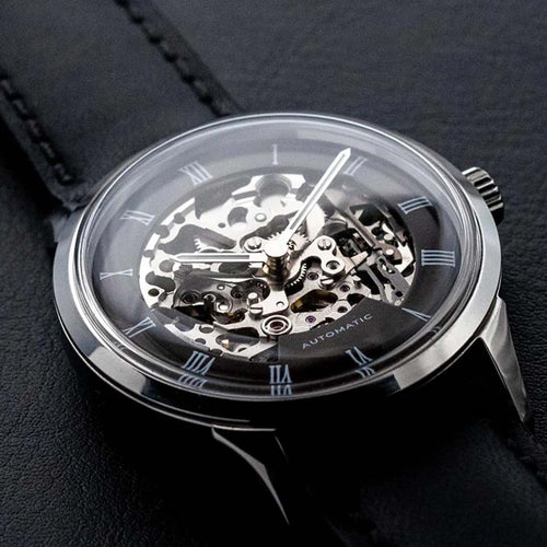 DIY腕錶組裝套裝 | Mosel系列 - 黝黑錶盤鏤空設計復古正裝腕錶 配星辰8N24 