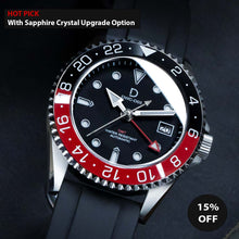 Load image into Gallery viewer, DIY Watchmaking Kit | NH34 GMT Dive Watch | Seiko GMT movement | Ceramic Coke GMT Bezel | DWC-D03 