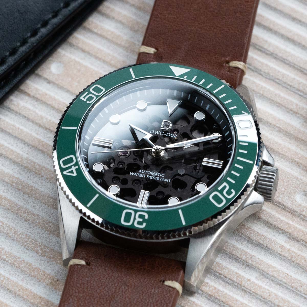 DIY腕錶組裝套裝 | NH72 潛水腕錶 配藍寶石錶盤及綠色陶瓷材質片圈 | DWC-D02S 