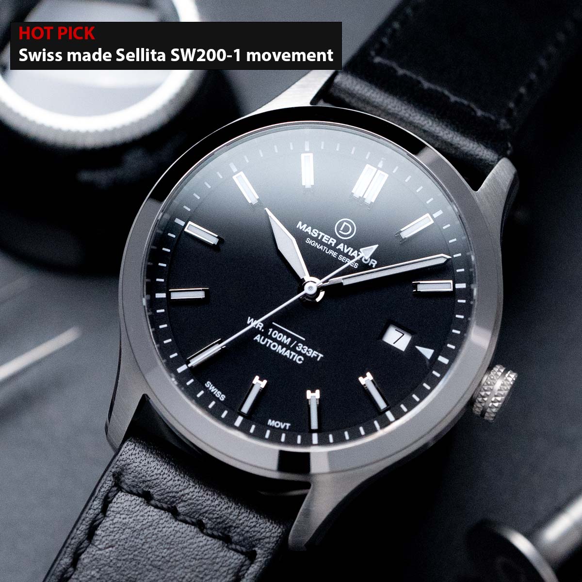 Swiss movement DIY Watch Kit | Pilot Watch with Sellita SW200-1 |DWC x ...