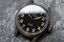 Load image into Gallery viewer, 44mm Plated 925 Silver Big Pilot Watch | Vintage Pilot watch with Patina | Aging experience (Miyota 82S0)