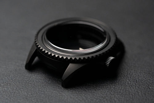 42mm DWC black Diver Case - With classic bezel - Stainless Steel - Sapphire Dome (DWC-CD-01) 