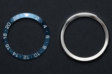 画像をギャラリービューアに読み込む, diy watch club - Bezel Bundle - Diver GMT Bezel Insert (Blue - Type B) &amp; Silver Bezel (for watch modder) 