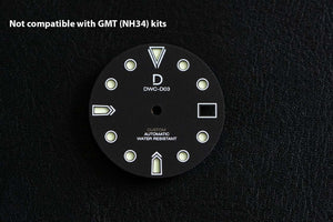 DWC D03 Matt Black Custom Watch Dial (Japan C3) for Seiko NH35