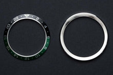 画像をギャラリービューアに読み込む, diy watch club -Bezel Bundle - Diver Sprite GMT Bezel Insert (Black &amp; Green - Type B) &amp; Silver Bezel