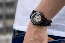 Load image into Gallery viewer, DIY Watch Club - Black Skeleton set with MIyota 8N24 and black classic strap