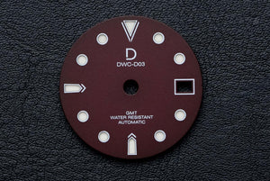 DWC D03 GMT Maroon Red Sandwich Lume Dial for TMI NH34/NH35 