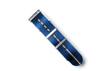 Load image into Gallery viewer, DIY Watch Club Classic Seatbelt Nylon Strap - Royal Blue with Khaki centerline