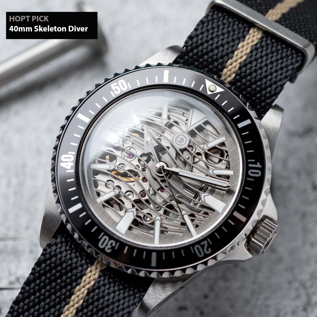 HOT PICK 40mm Vintage Skeleton Dive Watch Kit (Seiko NH70) with