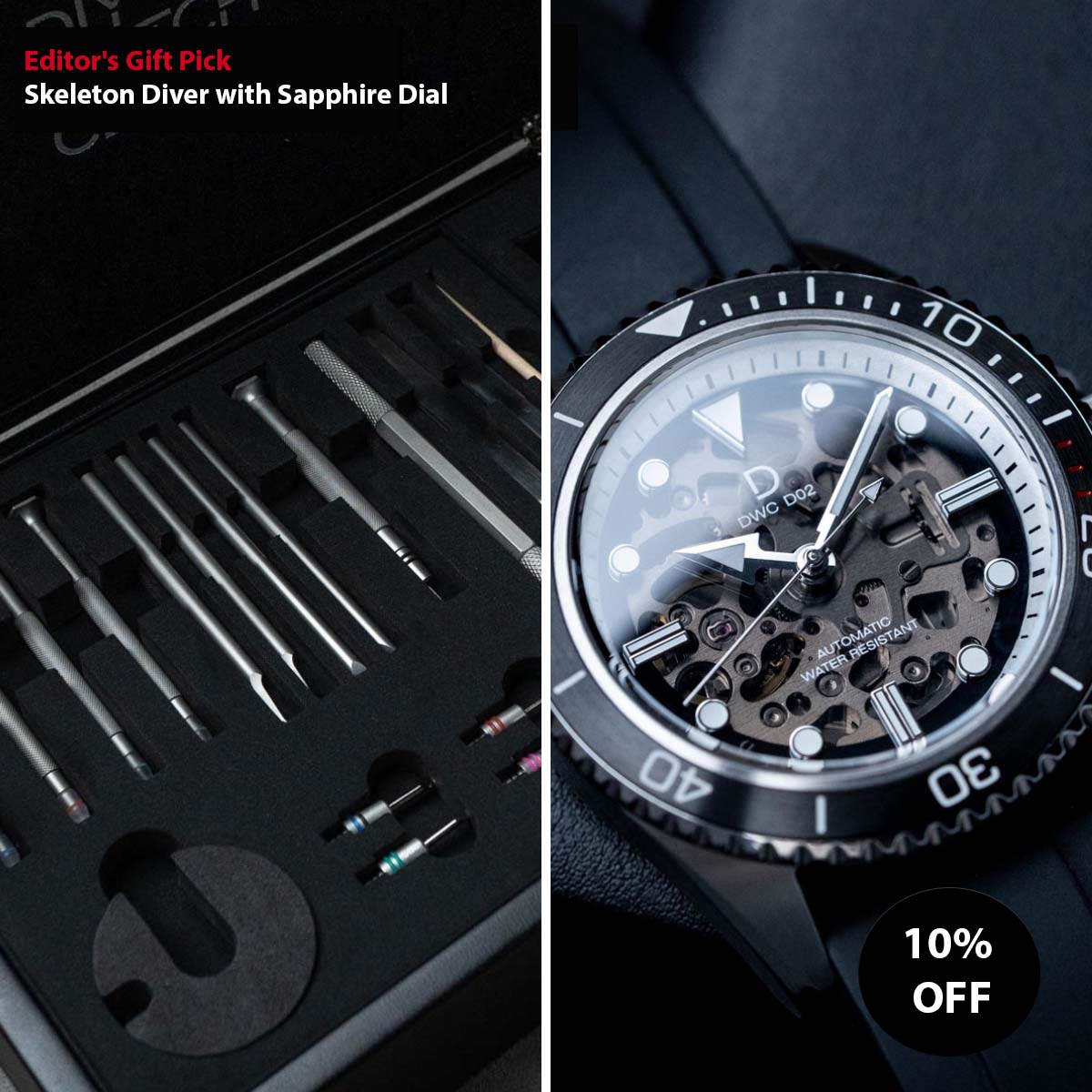 Editor's Gift Pick] Our skeleton dive watch kit with the crystal