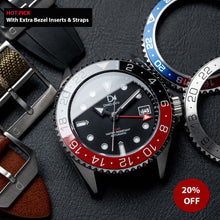 Load image into Gallery viewer, [Modding Starter Combo] DIY Kit Bundle | 42mm Dive GMT Coke, Pespi, and Silver steel Bezel | Seiko Automatic GMT movement | DWC-D03 
