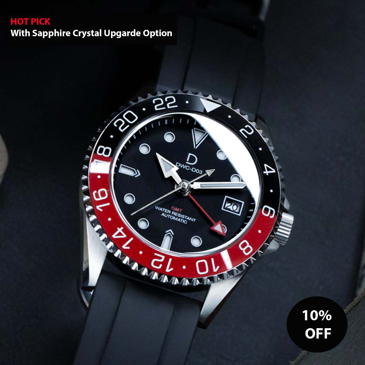 DIY Watchmaking Kit NH34 42mm GMT Dive Watch Seiko GMT movement Ceramic Coke GMT Bezel DWC D03