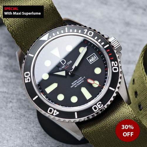 42mm Black Type A bezel dive watch kit  | D05 Maxi Superlume Dial with C3 lume