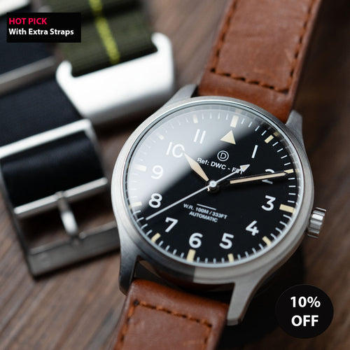 [Modding Starter Combo] DIY Watchmaking Kit | 40mm Pilot Watch with Sapphire Crystal & 2 Extra Strap (82S0 or 8315 Miyota movement)
