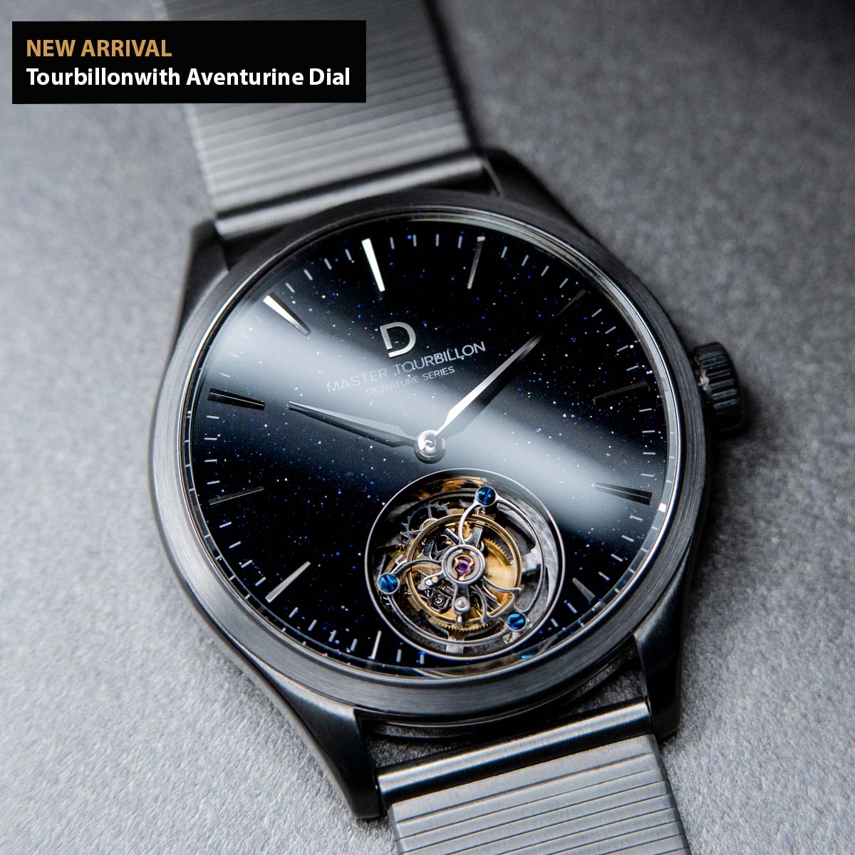 DWC Signature Master Tourbillon | Minimalist Tourbillon with Anthracite Sector Dial and Silver Wire Bracelet