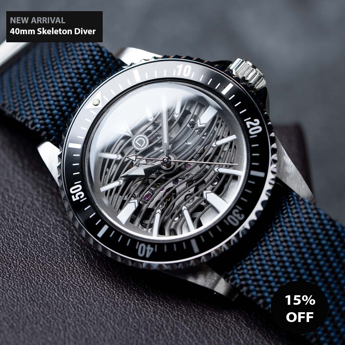 Silver diver watch on sale