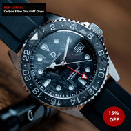 NEW ARRIVAL - 42mm GMT Dive Watchmaking Kit with Forge Carbon Fiber Dial & Bezel Insert | Seiko NH34
