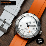 Flash Build Deal Kit With Extra Strap | 42mm GMT Dive Watch | Seiko NH34 Automatic GMT | 24hr Silver Bezel (Stainless Steel) | DWC-D03
