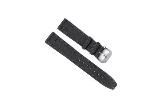 DIY WATCH CLUB Nylon Fabric Strap -- Dark Grey