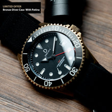 Load image into Gallery viewer, LIMITED - 42mm Bronze Dive Watch kit | D03 Black Sandwich Dial with BGW9 SuperLume | Movement: Seiko Automatic NH34