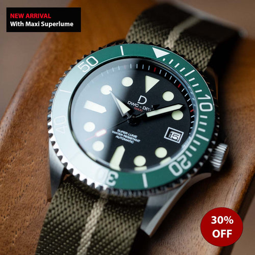 42mm Black Type A bezel dive watch kit  | D05 Maxi Superlume Dial with C3 lume