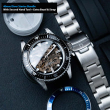 Load image into Gallery viewer, [Starter Bundle] 40mm Diver Kit | 40mm Diver With Second Hand Setting Assisting Tool and extra strap, bezel &amp; insert | Seiko NH70