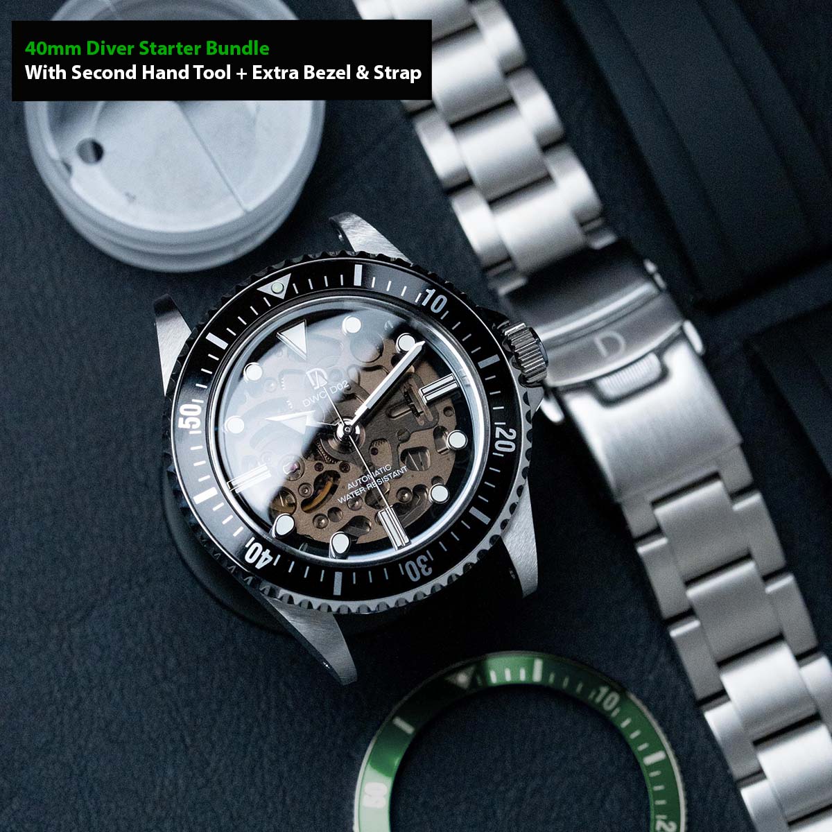 ハンドメイド‼️ワンオフ‼️ Starter Bundle] 40mm Diver Kit | 40mm Diver With Second Hand