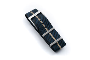 DIY Watch Club Classic Nylon Strap - Blue with Khaki centerline