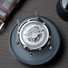 Load image into Gallery viewer, DIY Watchmaking Kit | 38.5mm Mosel series - Blue Skeleton Crystal Dial dress watch w/ Miyota 82S0 - case back 
