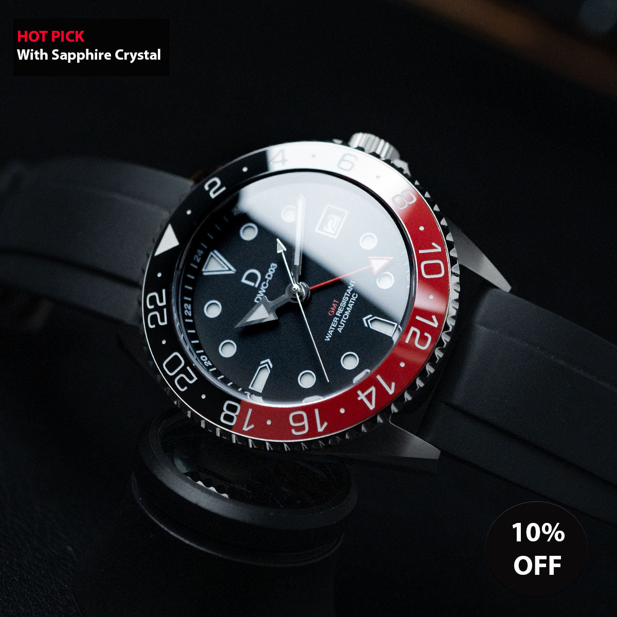 ムーブメント NH34 GMT TMI SEIKO MOD パーツ デイト 黒 Seiko Mod Gmt Black NH34 Automatic 40mm Custom Ceramic Bezel