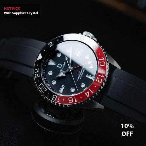 DIY Watchmaking Kit | NH34 42mm GMT Dive Watch | Seiko GMT movement | Ceramic Coke GMT Bezel | DWC-D03 - watch modding 
