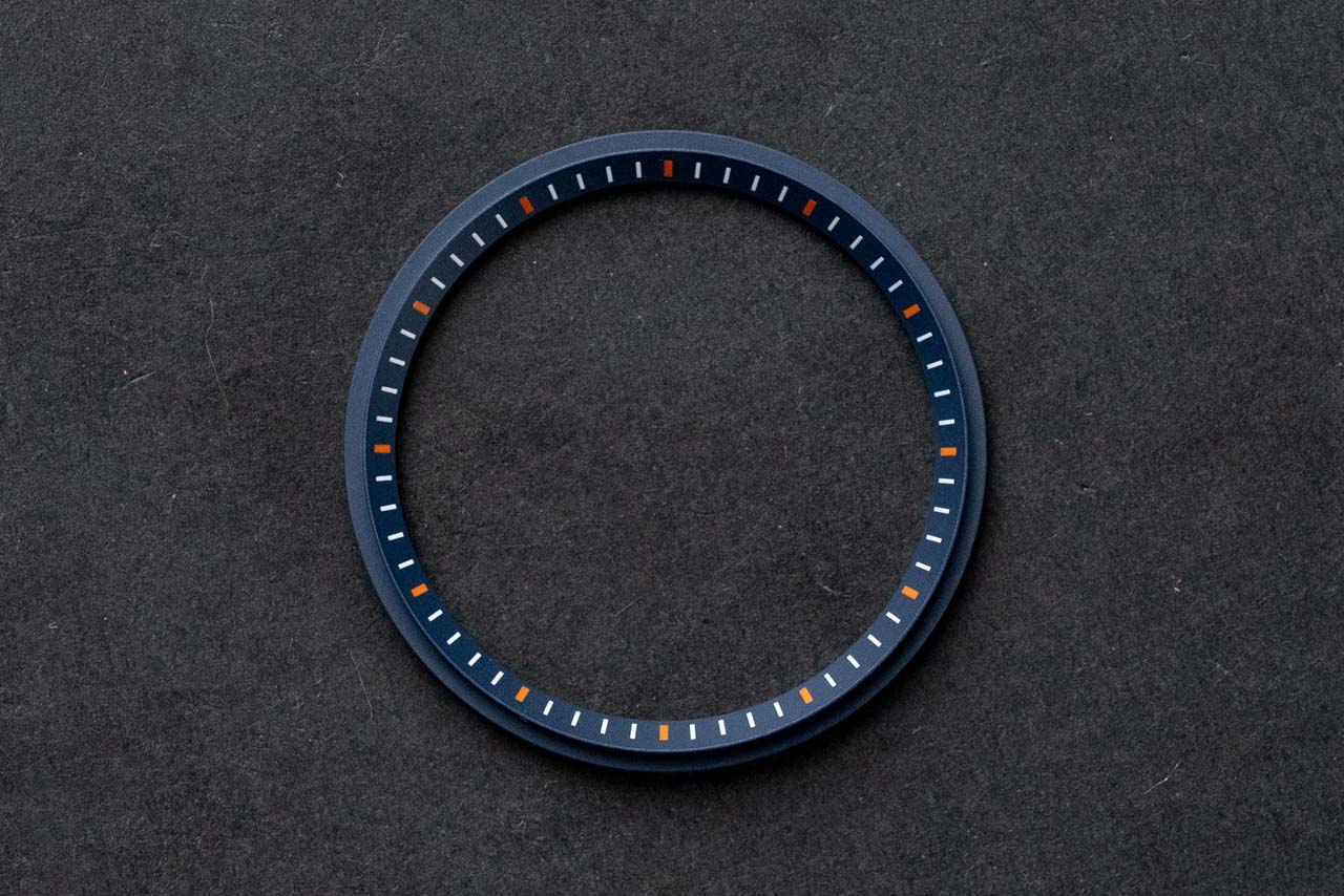 NEW ARRIVAL - Chapter ring for DIY Watch Club divers - Blue with White & Orange Markers