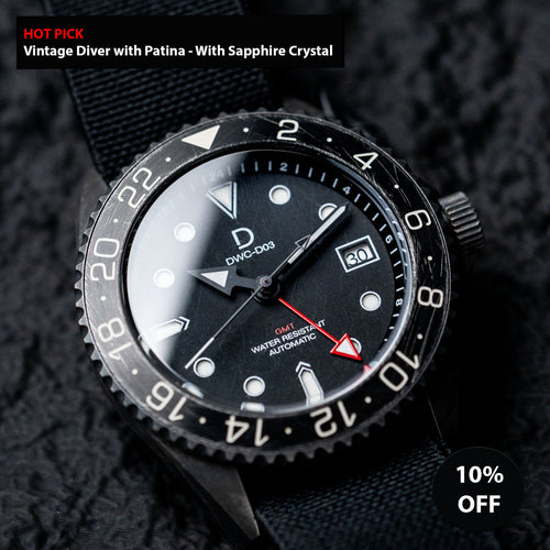 HOT PICK - Plated 925 Silver 42mm GMT Dive Watch | Vintage Diver with Patina | Aging experience | Seiko NH34